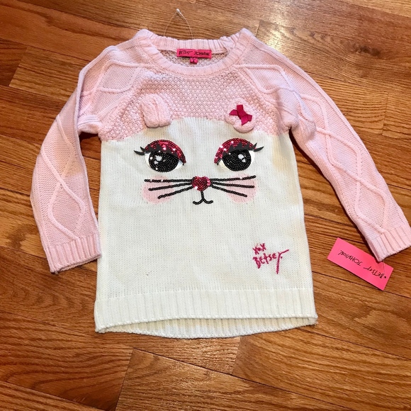 Betsey Johnson Other - NEW Betsey Johnson Girls' Sequin Cat-Face Sweater